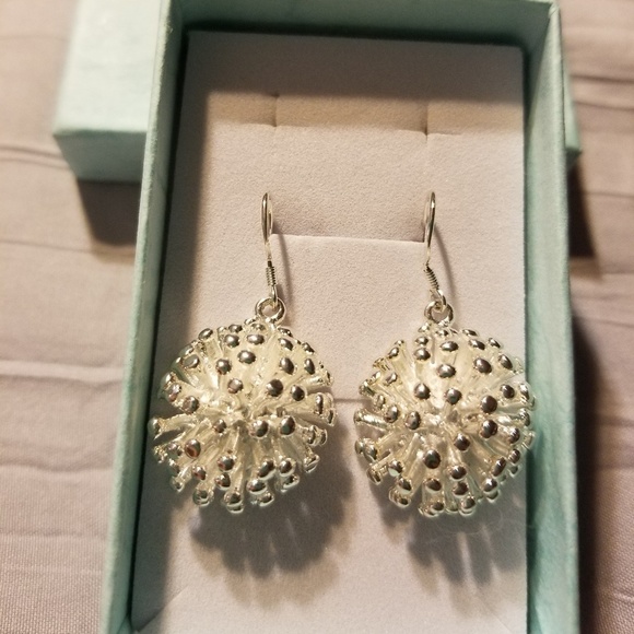 Silver Plated Firework Earrings - Picture 2 of 3